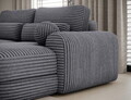 Coltar extensibil dreapta 3 locuri ELTAP, Ripeli, 217x175x96 cm, lemn/catifea din poliester, gri inchis
