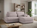 Coltar extensibil dreapta 3 locuri ELTAP, Ripeli, 217x175x96 cm, lemn/catifea din poliester, gri