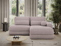 Coltar extensibil dreapta 3 locuri ELTAP, Ripeli, 217x175x96 cm, lemn/catifea din poliester, gri