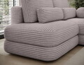 Coltar extensibil dreapta 3 locuri ELTAP, Ripeli, 217x175x96 cm, lemn/catifea din poliester, gri