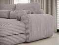 Coltar extensibil dreapta 3 locuri ELTAP, Ripeli, 217x175x96 cm, lemn/catifea din poliester, gri