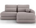 Coltar extensibil dreapta 3 locuri ELTAP, Ripeli, 217x175x96 cm, lemn/catifea din poliester, gri