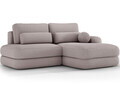 Coltar extensibil dreapta 3 locuri ELTAP, Ripeli, 217x175x96 cm, lemn/catifea din poliester, gri