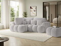 Coltar extensibil stanga 3 locuri ELTAP, Cozion, 267x165x105 cm, lemn/tesatura chenille, gri deschis