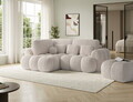 Coltar extensibil stanga 3 locuri ELTAP, Cozion, 267x165x105 cm, lemn/catifea din poliester, alb murdar