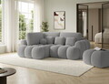 Coltar extensibil stanga 3 locuri ELTAP, Cozion, 267x165x105 cm, lemn/tesatura boucle, gri inchis