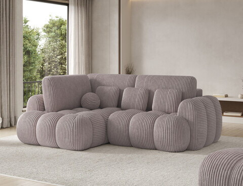 Coltar extensibil stanga 3 locuri ELTAP, Cozion, 267x165x105 cm, lemn/catifea din poliester, gri