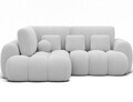 Coltar extensibil stanga 3 locuri ELTAP, Cozion, 267x165x105 cm, lemn/tesatura boucle, alb