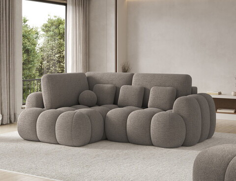 Coltar extensibil stanga 3 locuri ELTAP, Cozion, 267x165x105 cm, lemn/tesatura boucle, maro
