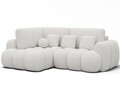 Coltar extensibil stanga 3 locuri ELTAP, Cozion, 267x165x105 cm, lemn/catifea din poliester, alb