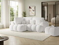 Coltar extensibil stanga 3 locuri ELTAP, Cozion, 267x165x105 cm, lemn/catifea din poliester, alb