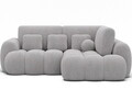 Coltar extensibil dreapta 3 locuri ELTAP, Cozion, 267x165x105 cm, lemn/tesatura chenille, gri deschis