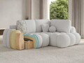 Coltar extensibil dreapta 3 locuri ELTAP, Cozion, 267x165x105 cm, lemn/tesatura chenille, gri deschis