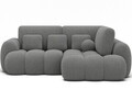 Coltar extensibil dreapta 3 locuri ELTAP, Cozion, 267x165x105 cm, lemn/tesatura boucle, gri inchis