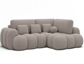 Coltar extensibil dreapta 3 locuri ELTAP, Cozion, 267x165x105 cm, lemn/tesatura boucle, bej inchis