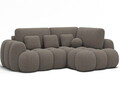 Coltar extensibil dreapta 3 locuri ELTAP, Cozion, 267x165x105 cm, lemn/tesatura boucle, maro