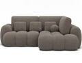 Coltar extensibil dreapta 3 locuri ELTAP, Cozion, 267x165x105 cm, lemn/tesatura boucle, maro