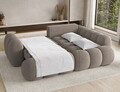 Coltar extensibil dreapta 3 locuri ELTAP, Cozion, 267x165x105 cm, lemn/tesatura boucle, maro