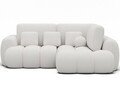 Coltar extensibil dreapta 3 locuri ELTAP, Cozion, 267x165x105 cm, lemn/catifea din poliester, alb