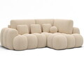 Coltar extensibil dreapta 3 locuri ELTAP, Cozion, 267x165x105 cm, lemn/tesatura chenille, bej deschis