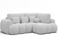Coltar extensibil dreapta 3 locuri ELTAP, Cozion, 267x165x105 cm, lemn/tesatura boucle, alb