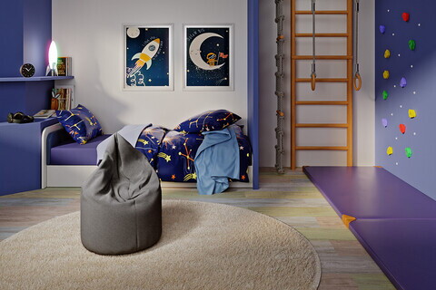 Fotoliu puf ELTAP, Robo, 70x90x70 cm, poliester, gri inchis