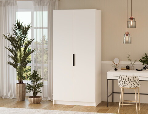 Dulap pentru haine ELTAP, W-SZA100, Mirtillo, 100x60x216 cm, PAL laminat, alb