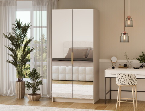 Dulap pentru haine cu oglinda ELTAP, KM2-SZA100, Mirtillo, 100x60x216 cm, PAL laminat, casmir