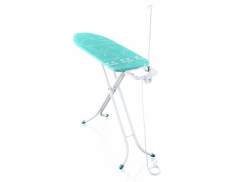 Masa de calcat, Leifheit, Air Board M Compact Plus, 120x38 cm, albastru/alb