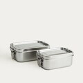Set 2 cutii pentru pranz Ontario, Homla, 550 ml/850 ml, inox 304, argintiu