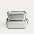 Set 2 cutii pentru pranz Ontario, Homla, 550 ml/850 ml, inox 304, argintiu