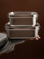 Set 2 cutii pentru pranz Ontario, Homla, 550 ml/850 ml, inox 304, argintiu