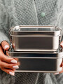 Set 2 cutii pentru pranz Ontario, Homla, 550 ml/850 ml, inox 304, argintiu