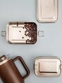 Set 2 cutii pentru pranz Ontario, Homla, 550 ml/850 ml, inox 304, argintiu