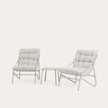 Set 2 fotolii si masuta pentru gradina / terasa Tivoli, Homla, 65.5x85x95 cm / 43x42 cm, metal/olefina, alb