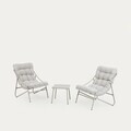 Set 2 fotolii si masuta pentru gradina / terasa Tivoli, Homla, 65.5x85x95 cm / 43x42 cm, metal/olefina, alb