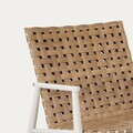 Set 2 scaune si masuta pentru gradina / terasa Trad, Homla, 74x64x78 cm / 45x41.5 cm, otel/technorattan, bej/alb