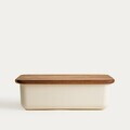 Cutie pentru paine Noris, Homla, 40x24x13 cm, plastic/lemn, crem/natur