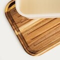 Cutie pentru paine Noris, Homla, 40x24x13 cm, plastic/lemn, crem/natur