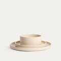 Serviciu de masa 18 piese Famelio, Homla, ceramica, crem