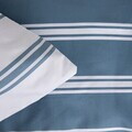 Lenjerie de pat King Size, Aris, Homla, 200x220 cm, 3 piese, microfibra din poliester, alb/albastru