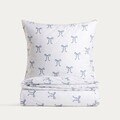 Lenjerie de pat King Size, EC Vivienne, Homla, 200x220 cm, 3 piese, microfibra din poliester, alb/albastru
