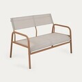Set mobilier de gradina 4 piese Calmora, Homla, 118.5x70.5x83 cm / 95x50 cm, otel/poliester, bej/maro