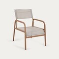 Set mobilier de gradina 4 piese Calmora, Homla, 118.5x70.5x83 cm / 95x50 cm, otel/poliester, bej/maro