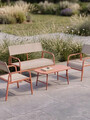 Set mobilier de gradina 4 piese Calmora, Homla, 118.5x70.5x83 cm / 95x50 cm, otel/poliester, bej/maro