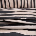 Lenjerie de pat King Size, Lino, Homla, 200x220 cm, 3 piese, microfibra din poliester, bej/negru