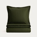 Lenjerie de pat King Size, Milo, Homla, 200x220 cm, 3 piese, bumbac satinat, verde olive