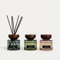 Set 3 piese difuzor de parfum cu betisoare Woody Blend, Homla, 100 ml, sticla, negru