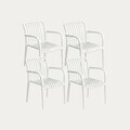 Set 4 scaune pentru terasa/gradina Valoro, Homla, 54.50x58.50x81 cm, plastic, alb