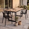 Set 4 scaune pentru terasa/gradina Valoro, Homla, 54.50x58.50x81 cm, plastic, maro